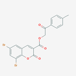 molecular formula C19H12Br2O5 B288804 2-(4-methylphenyl)-2-oxoethyl 6,8-dibromo-2-oxo-2H-chromene-3-carboxylate 