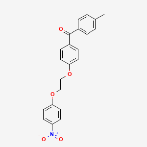 molecular formula C22H19NO5 B2888054 (4-(2-(4-Nitrophenoxy)ethoxy)phenyl)(p-tolyl)methanone CAS No. 313253-16-6