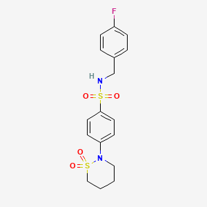 molecular formula C17H19FN2O4S2 B2888056 4-(1,1-dioxido-1,2-thiazinan-2-yl)-N-(4-fluorobenzyl)benzenesulfonamide CAS No. 895791-42-1