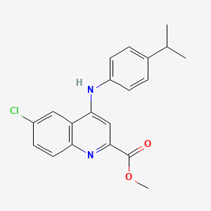 molecular formula C20H19ClN2O2 B2888070 Methyl 6-chloro-4-((4-isopropylphenyl)amino)quinoline-2-carboxylate CAS No. 1359417-28-9