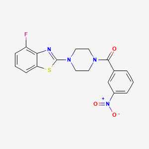 molecular formula C18H15FN4O3S B2888071 (4-(4-氟苯并[d]噻唑-2-基)哌嗪-1-基)(3-硝基苯基)甲苯酮 CAS No. 897480-60-3