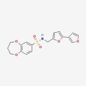 N-([2,3'-bifuran]-5-ylmethyl)-3,4-dihydro-2H-benzo[b][1,4]dioxepine-7-sulfonamide