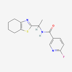 6-Fluoro-N-[1-(4,5,6,7-tetrahydro-1,3-benzothiazol-2-YL)ethyl]pyridine-3-carboxamide