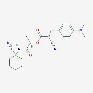 molecular formula C22H26N4O3 B2888079 1-[(1-Cyanocyclohexyl)carbamoyl]ethyl 2-cyano-3-[4-(dimethylamino)phenyl]prop-2-enoate CAS No. 878086-29-4