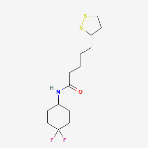 molecular formula C14H23F2NOS2 B2888096 N-(4,4-二氟环己基)-5-(1,2-二硫杂环-3-基)戊酰胺 CAS No. 2034533-04-3