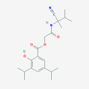 molecular formula C21H30N2O4 B2888097 [(1-Cyano-1,2-dimethylpropyl)carbamoyl]methyl 2-hydroxy-3,5-bis(propan-2-yl)benzoate CAS No. 878071-85-3