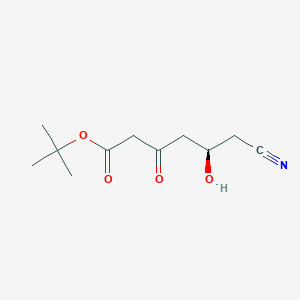 molecular formula C11H17NO4 B028881 叔丁基 (R)-6-氰基-5-羟基-3-氧代己酸酯 CAS No. 125988-01-4