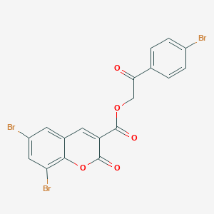 molecular formula C18H9Br3O5 B288810 2-(4-bromophenyl)-2-oxoethyl 6,8-dibromo-2-oxo-2H-chromene-3-carboxylate 