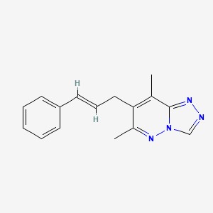 molecular formula C16H16N4 B2888102 6,8-二甲基-7-[(E)-3-苯基-2-丙烯基][1,2,4]三唑并[4,3-b]哒嗪 CAS No. 866137-57-7