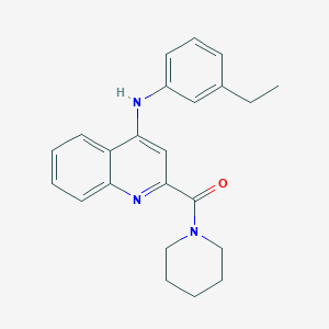 molecular formula C23H25N3O B2888104 (4-((3-乙基苯基)氨基)喹啉-2-基)(哌啶-1-基)甲苯酮 CAS No. 1226429-77-1