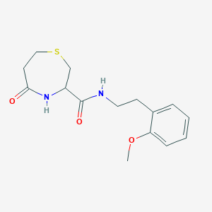molecular formula C15H20N2O3S B2888116 N-(2-甲氧基苯乙基)-5-氧代-1,4-噻氮杂环-3-甲酰胺 CAS No. 1396631-02-9