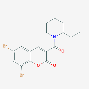 molecular formula C17H17Br2NO3 B288812 6,8-dibromo-3-[(2-ethylpiperidin-1-yl)carbonyl]-2H-chromen-2-one 