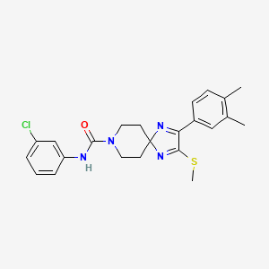 B2888163 N-(3-chlorophenyl)-2-(3,4-dimethylphenyl)-3-(methylthio)-1,4,8-triazaspiro[4.5]deca-1,3-diene-8-carboxamide CAS No. 894885-58-6
