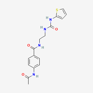 molecular formula C16H18N4O3S B2888165 4-乙酰氨基-N-(2-(3-(噻吩-2-基)脲基)乙基)苯甲酰胺 CAS No. 1171794-48-1