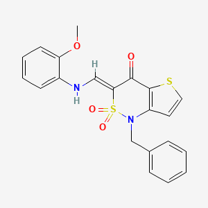 B2888175 (3Z)-1-benzyl-3-{[(2-methoxyphenyl)amino]methylene}-1H-thieno[3,2-c][1,2]thiazin-4(3H)-one 2,2-dioxide CAS No. 894668-93-0