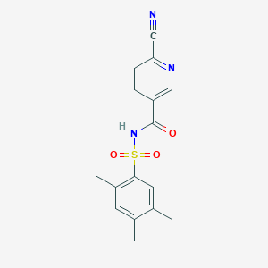 molecular formula C16H15N3O3S B2888186 6-cyano-N-(2,4,5-trimethylbenzenesulfonyl)pyridine-3-carboxamide CAS No. 1808515-97-0