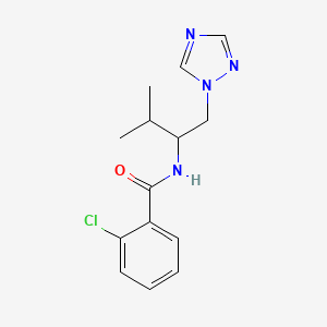 molecular formula C14H17ClN4O B2888190 2-氯-N-(3-甲基-1-(1H-1,2,4-三唑-1-基)丁烷-2-基)苯甲酰胺 CAS No. 2034333-72-5