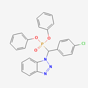 molecular formula C25H19ClN3O3P B2888195 1-[(4-Chlorophenyl)-diphenoxyphosphorylmethyl]benzotriazole CAS No. 676562-43-9