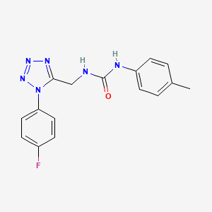 molecular formula C16H15FN6O B2888197 1-((1-(4-fluorophenyl)-1H-tetrazol-5-yl)methyl)-3-(p-tolyl)urea CAS No. 897623-96-0