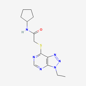 molecular formula C13H18N6OS B2888204 N-cyclopentyl-2-((3-ethyl-3H-[1,2,3]triazolo[4,5-d]pyrimidin-7-yl)thio)acetamide CAS No. 1060205-05-1