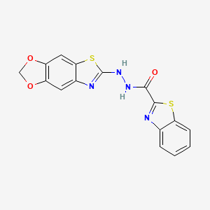 molecular formula C16H10N4O3S2 B2888215 N'-([1,3]dioxolo[4,5-f][1,3]benzothiazol-6-yl)-1,3-benzothiazole-2-carbohydrazide CAS No. 851988-59-5