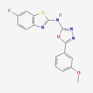molecular formula C16H11FN4O2S B2888216 N-(6-fluorobenzo[d]thiazol-2-yl)-5-(3-methoxyphenyl)-1,3,4-oxadiazol-2-amine CAS No. 862976-38-3