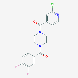 molecular formula C17H14ClF2N3O2 B2888217 1-(2-Chloropyridine-4-carbonyl)-4-(3,4-difluorobenzoyl)piperazine CAS No. 1119253-18-7