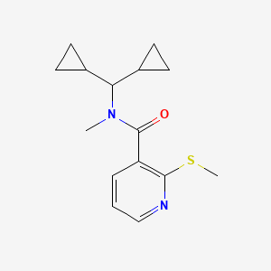 molecular formula C15H20N2OS B2888219 N-(dicyclopropylmethyl)-N-methyl-2-(methylsulfanyl)pyridine-3-carboxamide CAS No. 1797246-89-9