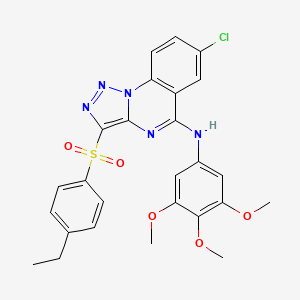 B2888223 7-chloro-3-((4-ethylphenyl)sulfonyl)-N-(3,4,5-trimethoxyphenyl)-[1,2,3]triazolo[1,5-a]quinazolin-5-amine CAS No. 893788-62-0