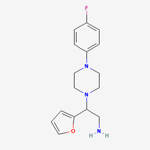 molecular formula C16H20FN3O B2888224 2-(4-(4-Fluorophenyl)piperazin-1-yl)-2-(furan-2-yl)ethanamine CAS No. 928000-11-7
