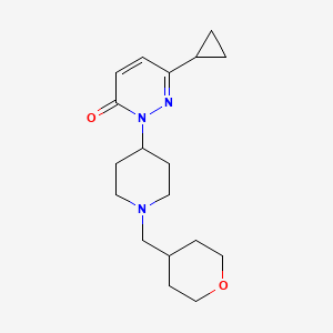molecular formula C18H27N3O2 B2888227 6-Cyclopropyl-2-[1-(oxan-4-ylmethyl)piperidin-4-yl]pyridazin-3-one CAS No. 2320537-90-2