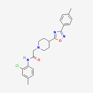 molecular formula C23H25ClN4O2 B2888239 N-(2-chloro-4-methylphenyl)-2-(4-(3-(p-tolyl)-1,2,4-oxadiazol-5-yl)piperidin-1-yl)acetamide CAS No. 1251631-21-6