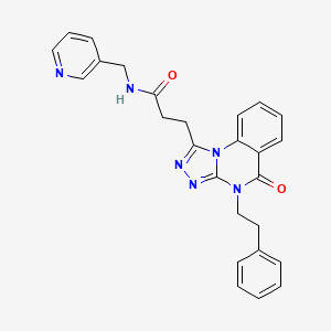 3-[5-oxo-4-(2-phenylethyl)-4,5-dihydro[1,2,4]triazolo[4,3-a]quinazolin-1-yl]-N-(pyridin-3-ylmethyl)propanamide