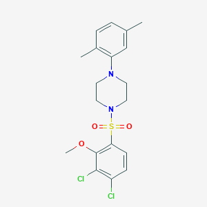 molecular formula C19H22Cl2N2O3S B288825 1-[(3,4-Dichloro-2-methoxyphenyl)sulfonyl]-4-(2,5-dimethylphenyl)piperazine 
