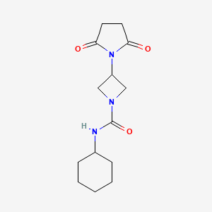 molecular formula C14H21N3O3 B2888253 N-环己基-3-(2,5-二氧代吡咯烷-1-基)氮杂环丁烷-1-甲酰胺 CAS No. 1903894-49-4