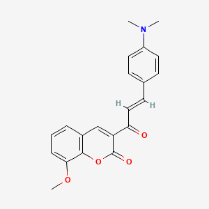 molecular formula C21H19NO4 B2888256 (E)-3-(3-(4-(dimethylamino)phenyl)acryloyl)-8-methoxy-2H-chromen-2-one CAS No. 690213-84-4