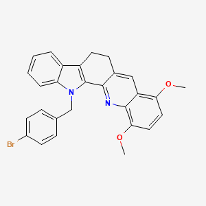 molecular formula C28H23BrN2O2 B2888265 13-(4-bromobenzyl)-8,11-dimethoxy-6,13-dihydro-5H-indolo[3,2-c]acridine CAS No. 860787-06-0