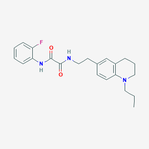 molecular formula C22H26FN3O2 B2888267 N1-(2-fluorophenyl)-N2-(2-(1-propyl-1,2,3,4-tetrahydroquinolin-6-yl)ethyl)oxalamide CAS No. 955529-17-6