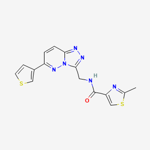 molecular formula C15H12N6OS2 B2888281 2-methyl-N-((6-(thiophen-3-yl)-[1,2,4]triazolo[4,3-b]pyridazin-3-yl)methyl)thiazole-4-carboxamide CAS No. 1903875-45-5