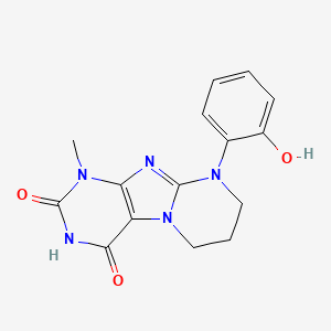 molecular formula C15H15N5O3 B2888294 9-(2-hydroxyphenyl)-1-methyl-7,8-dihydro-6H-purino[7,8-a]pyrimidine-2,4-dione CAS No. 878441-29-3