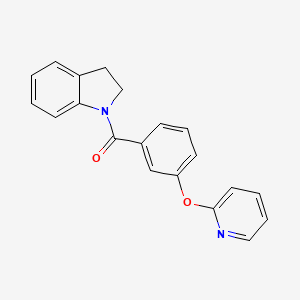 molecular formula C20H16N2O2 B2888299 Indolin-1-yl(3-(pyridin-2-yloxy)phenyl)methanone CAS No. 1797084-32-2
