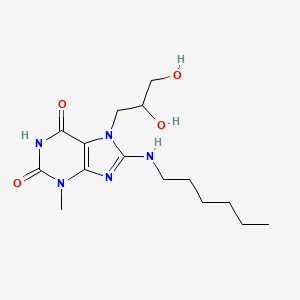 7-(2,3-Dihydroxypropyl)-8-(hexylamino)-3-methylpurine-2,6-dione