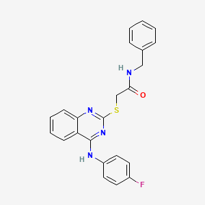 molecular formula C23H19FN4OS B2888307 N-benzyl-2-[4-(4-fluoroanilino)quinazolin-2-yl]sulfanylacetamide CAS No. 422533-75-3
