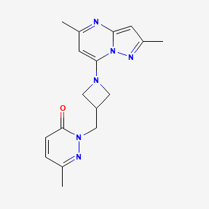molecular formula C17H20N6O B2888310 2-[(1-{2,5-二甲基吡唑并[1,5-a]嘧啶-7-基}氮杂环丁-3-基)甲基]-6-甲基-2,3-二氢哒嗪-3-酮 CAS No. 2201062-60-2