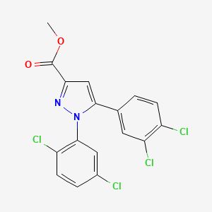 molecular formula C17H10Cl4N2O2 B2888311 methyl 1-(2,5-dichlorophenyl)-5-(3,4-dichlorophenyl)-1H-pyrazole-3-carboxylate CAS No. 318256-16-5