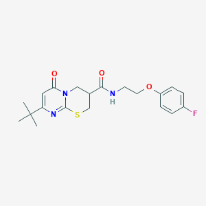 molecular formula C20H24FN3O3S B2888312 8-(tert-butyl)-N-(2-(4-fluorophenoxy)ethyl)-6-oxo-2,3,4,6-tetrahydropyrimido[2,1-b][1,3]thiazine-3-carboxamide CAS No. 1421482-50-9