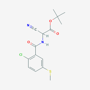 molecular formula C15H17ClN2O3S B2888314 Tert-butyl 2-[(2-chloro-5-methylsulfanylbenzoyl)amino]-2-cyanoacetate CAS No. 2248644-41-7