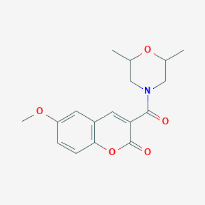 molecular formula C17H19NO5 B288832 3-[(2,6-dimethylmorpholin-4-yl)carbonyl]-6-methoxy-2H-chromen-2-one 