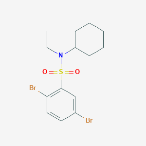 molecular formula C14H19Br2NO2S B288833 2,5-dibromo-N-cyclohexyl-N-ethylbenzenesulfonamide 