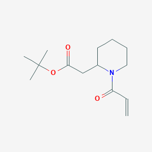 molecular formula C14H23NO3 B2888332 Tert-butyl 2-(1-prop-2-enoylpiperidin-2-yl)acetate CAS No. 2361805-91-4